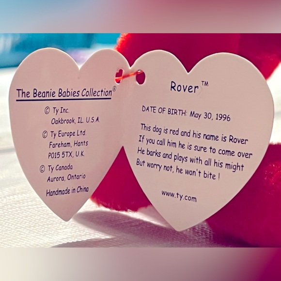 TY Beanie Baby - ROVER the Red Dog 1996 - Picture 13 of 14